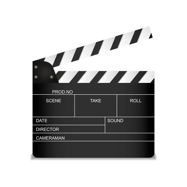 Vektorbild Einer Schwarzen Tafel Für Die Synchronisation Von Filmen — Stockvektor