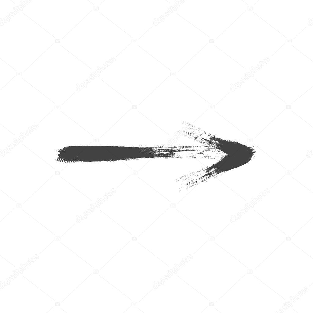 vector arrow icon with grunge brush second style