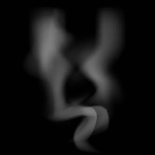 黑色背景上现实烟雾的矢量图像 — 图库矢量图片