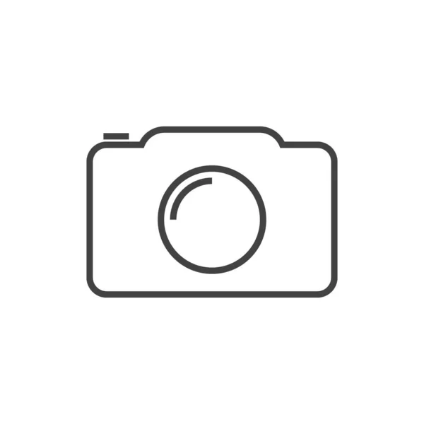 Ícone Câmera Vetorial Com Botão Foto Fundo Branco —  Vetores de Stock