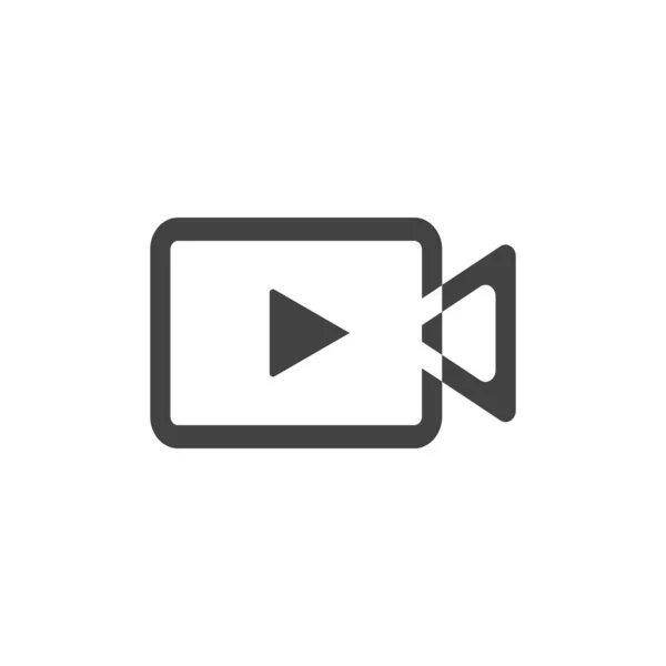 Vector Button Icon Launch Video Player — Stock Vector