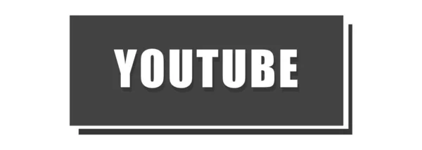Vector Rectangular Youtube Button Icon White Background — Stock Vector
