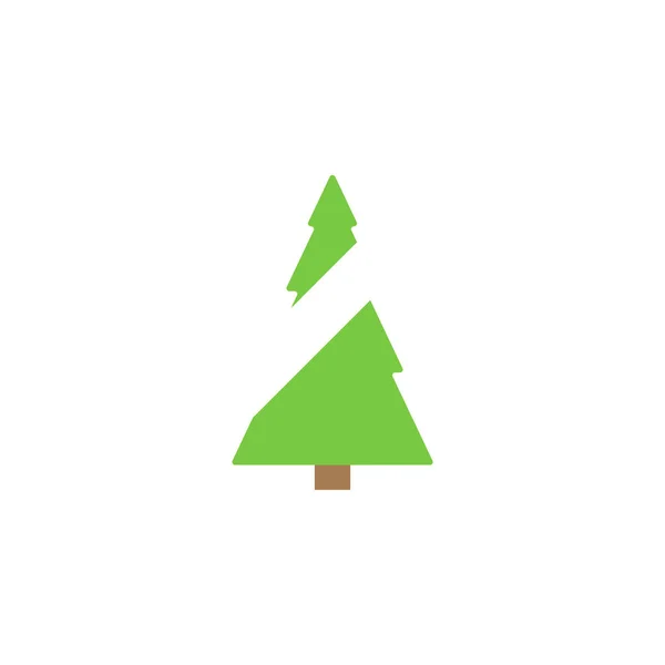 Vector Icon Green Christmas Tree Composed Triangles Unpainted Part — Stock Vector
