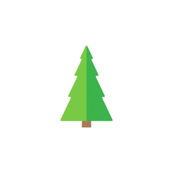 Vector Icon Green Christmas Tree Composed Triangles Shadow — Stock Vector