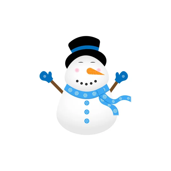 Vector Imagen Muñeco Nieve Realista Que Ama Azul — Vector de stock