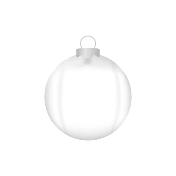 Vector Image Realistic White Christmas Ball — Stock Vector