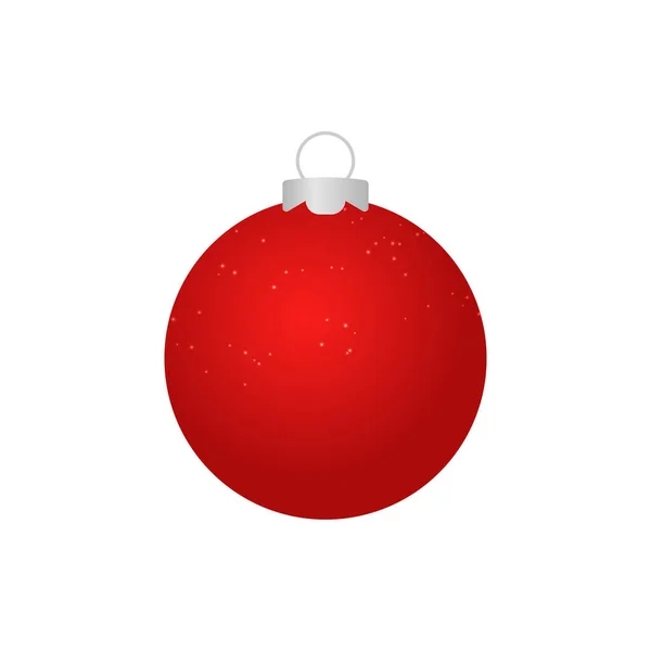 Imagem Vetorial Bola Natal Vermelho Realista Com Gotas — Vetor de Stock