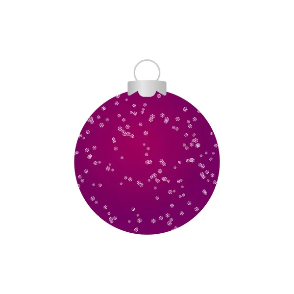 Vector Image Realistic Purple Christmas Ball Snow — Stock Vector