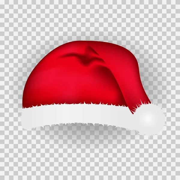 Vector Imagen Realista Sombrero Navidad Con Pompón Derecha — Vector de stock