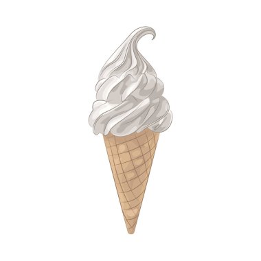 Dondurma külahı taze, yenilebilir bir kap dolusu dondurmayla doludur, ferahlatıcı bir ikram için mükemmeldir..
