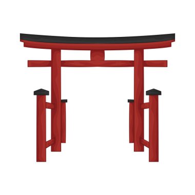 Torii kapısı, kutsal bir tapınağın girişini gösteren geleneksel bir Shinto yapısıdır..