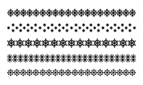 Kar taneleri sınır vektörü pürüzsüz desen Kış yılbaşı bölücülerini ayarlar