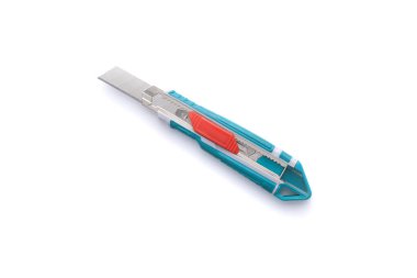 construction knife on a white background, box cutter
