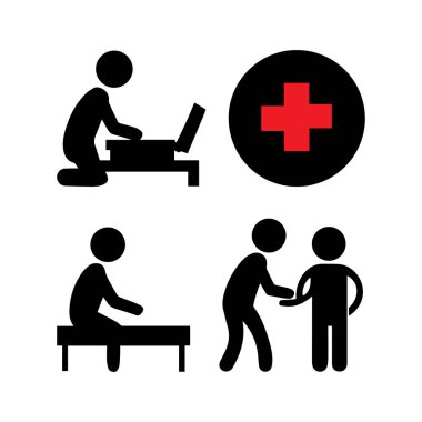 Sağlık hizmetleri ve hasta bakımını gösteren ikonlar