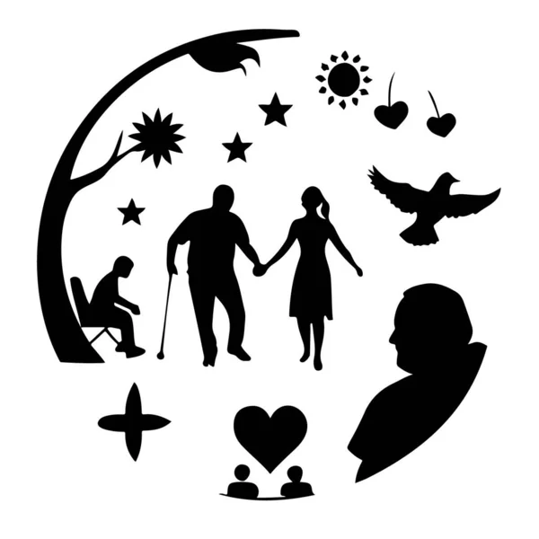 Hayatın gençlikten yaşlılığa ve ötesine yolculuğunun sembolik silüeti