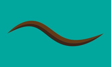 A single brown earthworm with a wavy body on a teal background