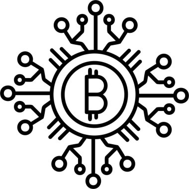 Bitcoin kripto para birimi ağ simgesi