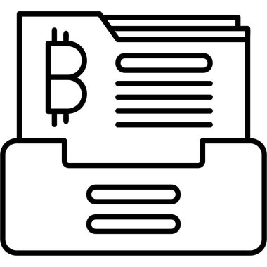 dijital kripto para birimi bitcoin simgesi ana hat biçiminde