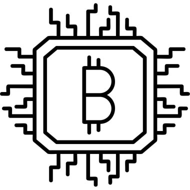 İşlemci simgesi. Web için Cpu vektör simgelerinin özet çizimi