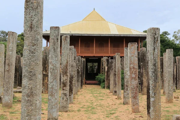 Pozostałości Pałacu Brazen Lovamahapaya Starożytnego Miasta Anuradhapura Sri Lanka — Zdjęcie stockowe