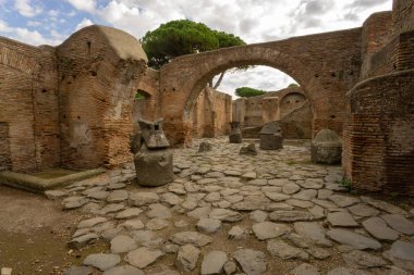 Ostia antica Roma, İtalya. Sarayı Molini lav fırtınasıdır ile