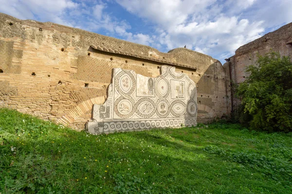 Ostia Antica Στη Ρώμη Της Ιταλίας Ψηφιδωτά Ρωμαϊκής Χρώμα Βρίσκεται — Φωτογραφία Αρχείου