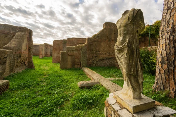 Ostia Antica Rom Italien Landskap Romerska Arkeologiska Ruiner — Stockfoto