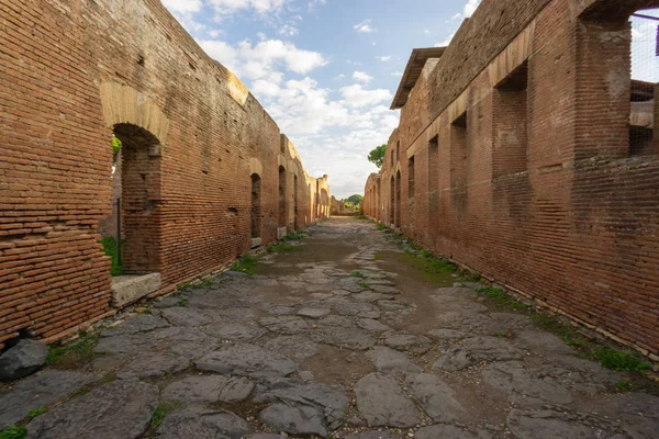 Ostia Antica Риме Италия Archaeological Roman Empire Street View Original — стоковое фото