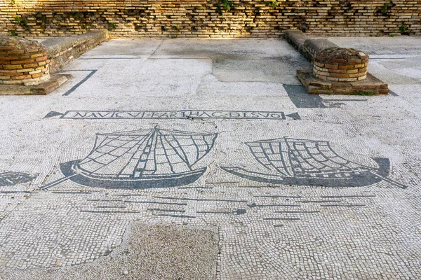 Ostia Antica Rom Italien Mosaik Der Werkstatt Auf Der Piazzale — Stockfoto