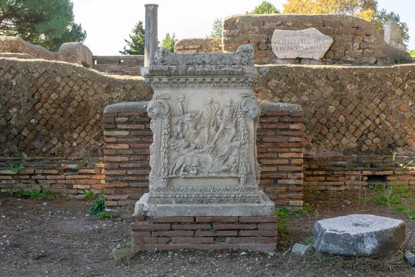 Ostia Antica Στη Ρώμη Της Ιταλίας Απεικόνιση Της Την Λύκαινα — Φωτογραφία Αρχείου