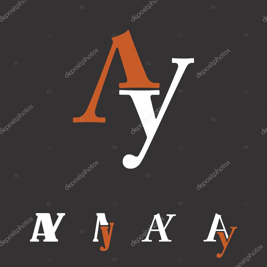 A and Y initial letters creative logo template