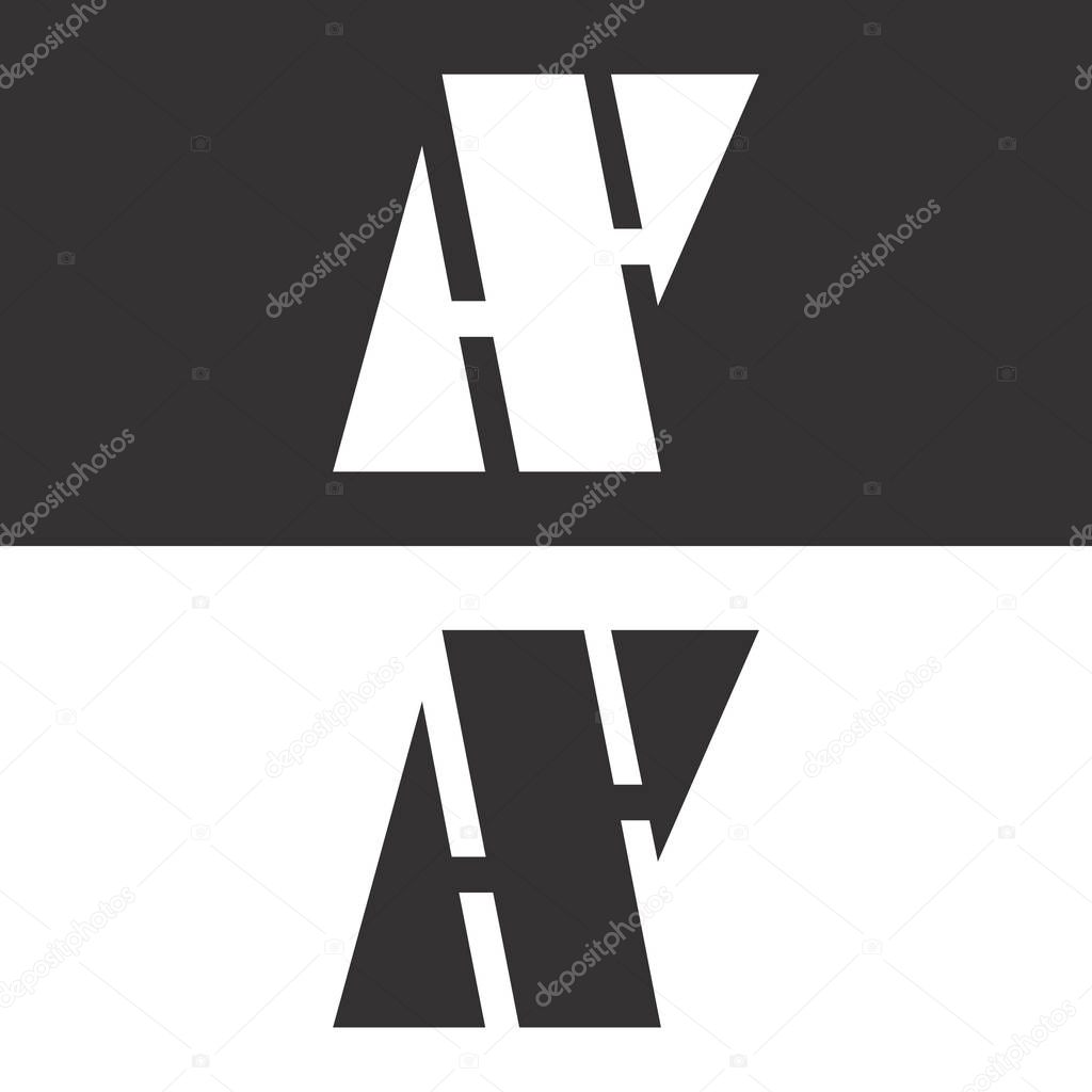 A and Y initial letters creative logo template