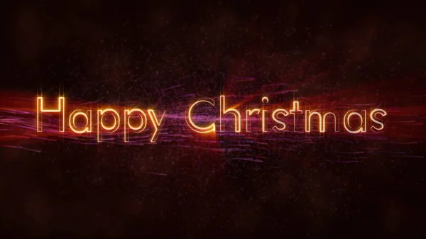 Happy Christmas Text Loop Animation Swirling Dust Flowing Lines Animation — стоковое фото