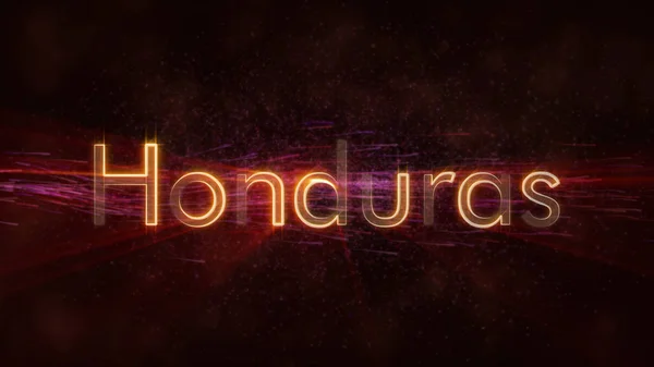 Animação Texto Nome País Honduras Raios Brilhantes Enrolando Borda Texto — Fotografia de Stock