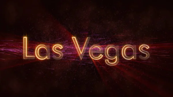 Las Vegas Estados Unidos Nombre Ciudad Animación Texto Rayos Brillantes — Foto de Stock