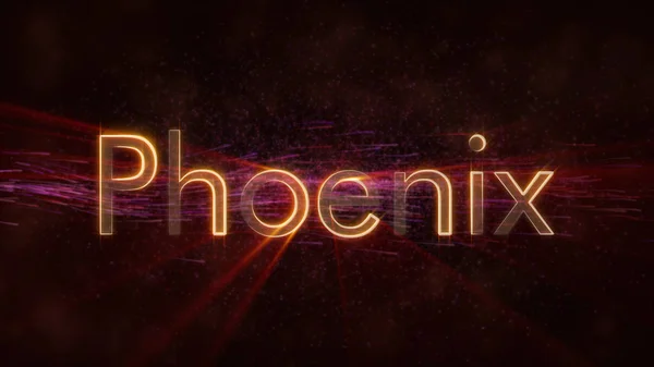 Phoenix United States City Name Text Animation Shiny Rays Looping — Stock Photo, Image