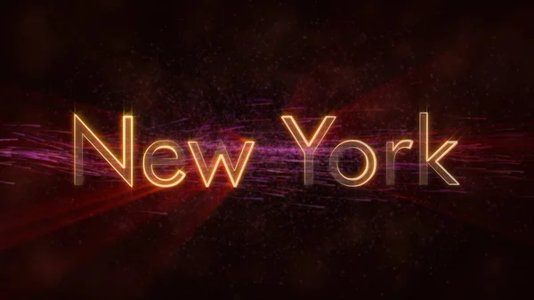 Νέα Υόρκη Ηνωμένες Πολιτείες Κράτος Όνομα Κείμενο Animation Βρόχος Στην — Φωτογραφία Αρχείου