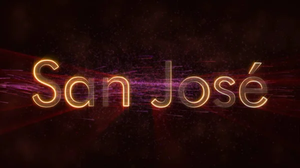 Сан Хосе Текстовая Анимация Названия Города Коста Рики Шини Рейс — стоковое фото