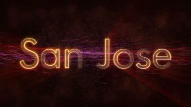 San Jose - şehir adı metin animasyonu döngü parlak