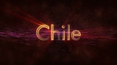 Şili - ülke adı metin animasyonu döngü parlak