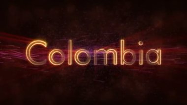 Kolombiya - ülke adı metin animasyonu döngü parlak