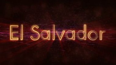El Salvador - ülke adı metin animasyonu döngü parlak