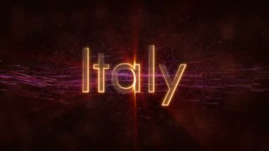 İtalya - ülke adı metin animasyonu döngü parlak