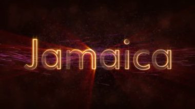 Jamaika - ülke adı metin animasyonu döngü parlak