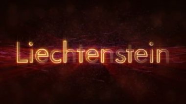 Liechtenstein - ülke adı metin animasyonu döngü parlak