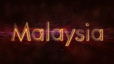 Malezya - ülke adı metin animasyonu döngü parlak