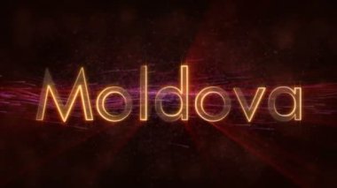 Moldova - ülke adı metin animasyonu döngü parlak