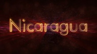 Nikaragua - ülke adı metin animasyonu döngü parlak