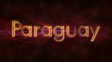 Paraguay - ülke adı metin animasyonu döngü parlak