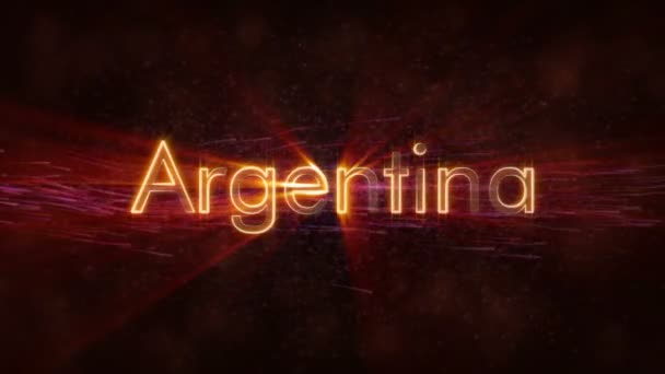 Argentina - Animazione del testo del nome del paese in loop lucido — Video Stock